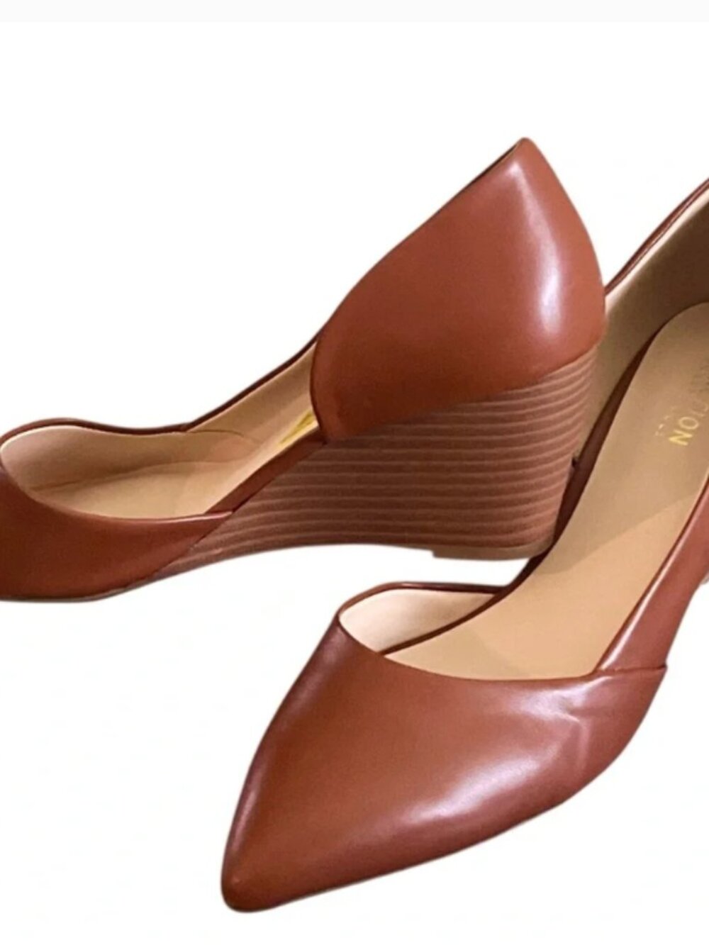 Kenneth Cole - Women's Eltinn D'Orsay Wedge Pumps Chestnut Brown 9M